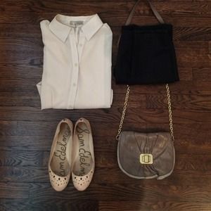 High lo blouse in Nude