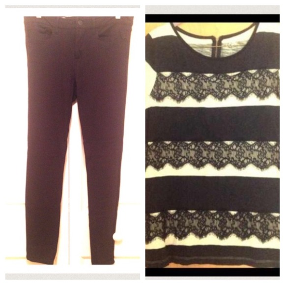 Bundle - gap jeggings and loft lace top