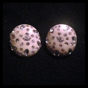 Vintage 40's Celluloid & Clear Stone Earrings 🌸