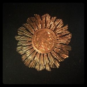 Vintage French Coin Brooch...The Sun King 🌸