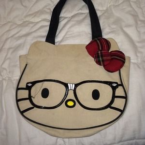 Hello kitty nerd tote bag