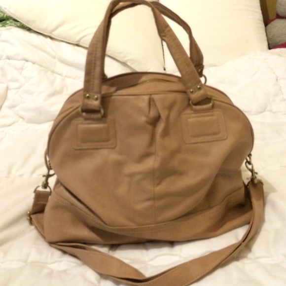 Taupe top handle bag