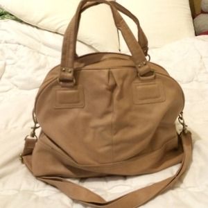 Taupe top handle bag