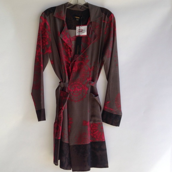 New Diesel Black Gold print wrap dress Size: Small