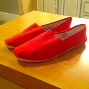 Red slip ons