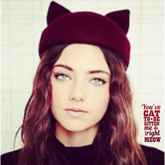 Accessories - Sale! Burgundy cat hat - one available!