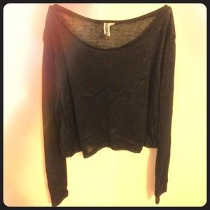 Sheer Long Sleeve Crop Top