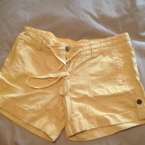 Yellow linen shorts