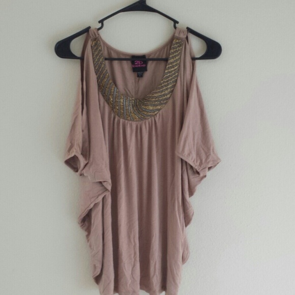 BEBE Beaded Bat Wing Top