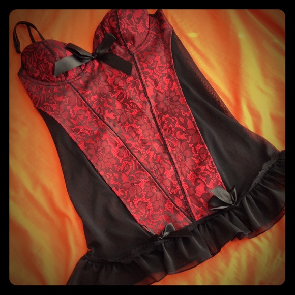 Dreamgirl Tops - NWOT DreamGirl Red & Black Lingerie Tank