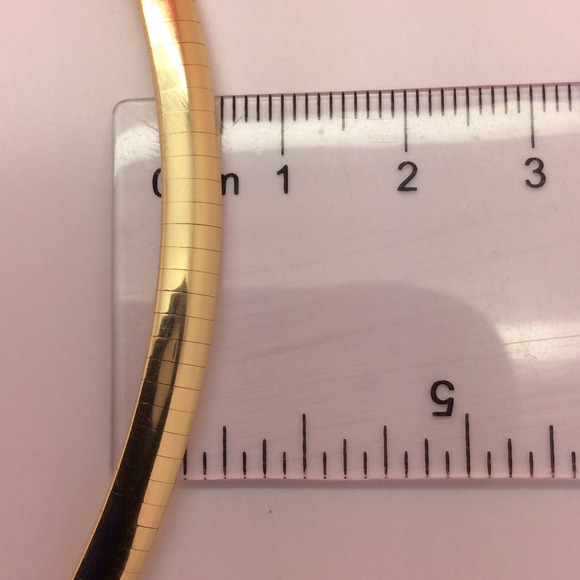 SOLD ON EBAY14k Yellow Gold Domed Omega Choker 5mm - Picture 2 of 4