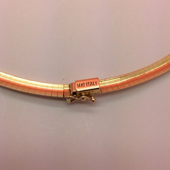 SOLD ON EBAY14k Yellow Gold Domed Omega Choker 5mm - Picture 3 of 4