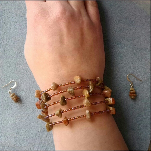 Autumn Jasper  nwot free earring with bracelet - Picture 1 of 2