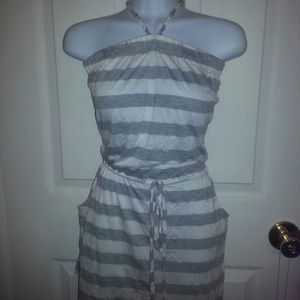 SOLD!! Striped Swimsuit Cover Beach Dress Halter
