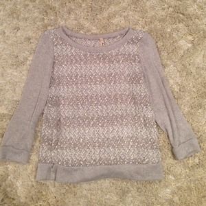 Silver and white light weight sweater
