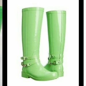 Reduced New Coach LORI lime green rainboots.
