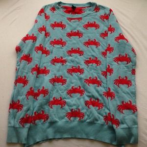 Blue and Red Crab Sweater