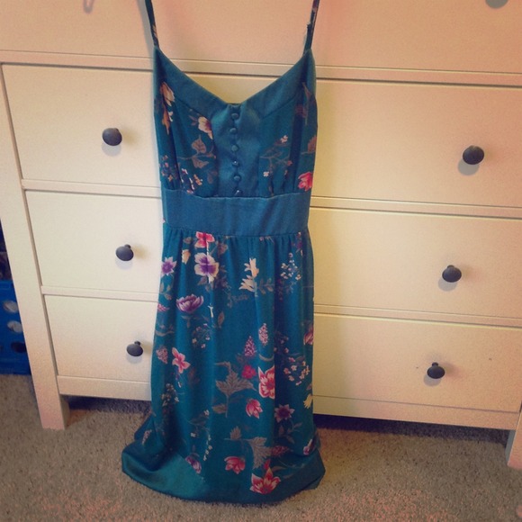 Green dress with flower detail