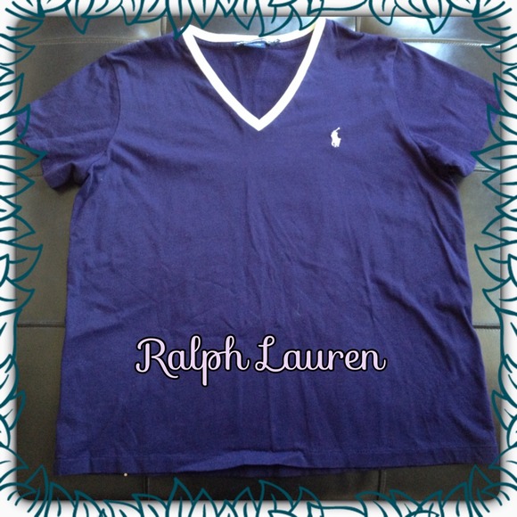 💎Ralph Lauren💎 Navy Blue V-Neck Tee!