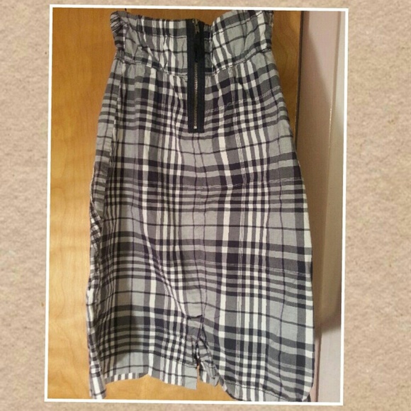 American Eagle NWOT strapless plaid dress Size 0 - Picture 2 of 4