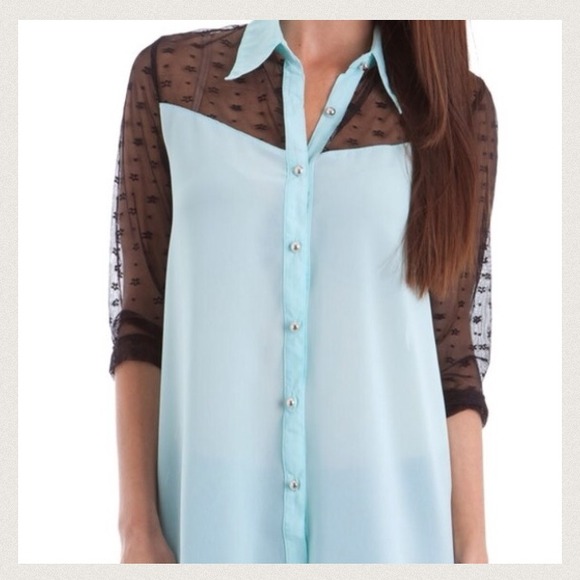 High-low lace top