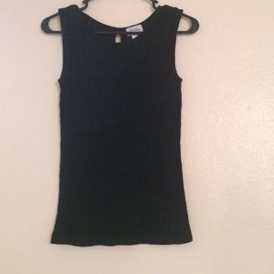 Ann Taylor Loft black crochet sleeveless top S
