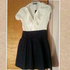 White and navy dress