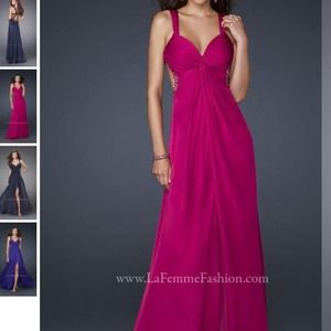 Rashawn Rose fuchsia dress.