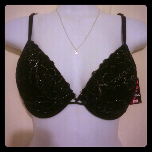 NWT 36D Black Sparkle Underwire Adjustable Bra