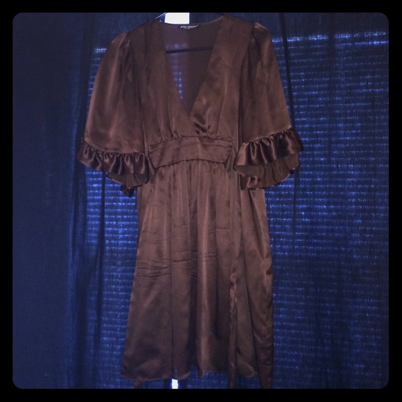 Brown Silk Betsey Johnson Dress