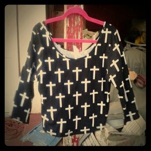 Cross Mid-Arm Crop Top