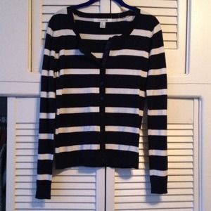 Very cute navy blue and white cardigan
