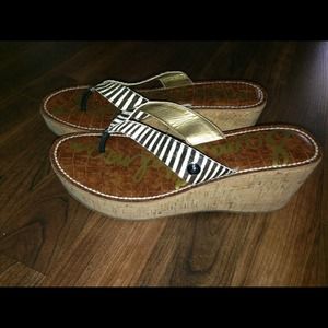Sam Edelman cork wedge flip flops. Gently used.