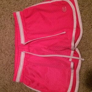 Pink and white work out shorts!