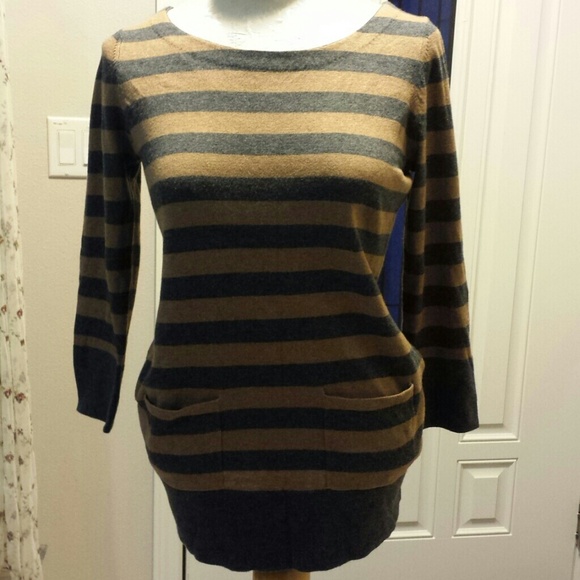 NWT 3/4 Sleeve Stripe ATLoft Sweater