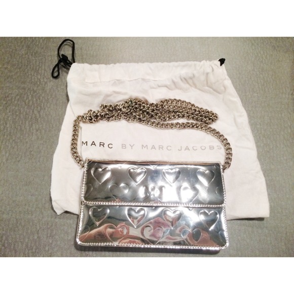 Marc by Marc Jacobs silver heart crossbody