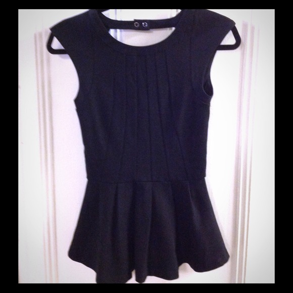 H&M Tops - Black peplum with back cut out