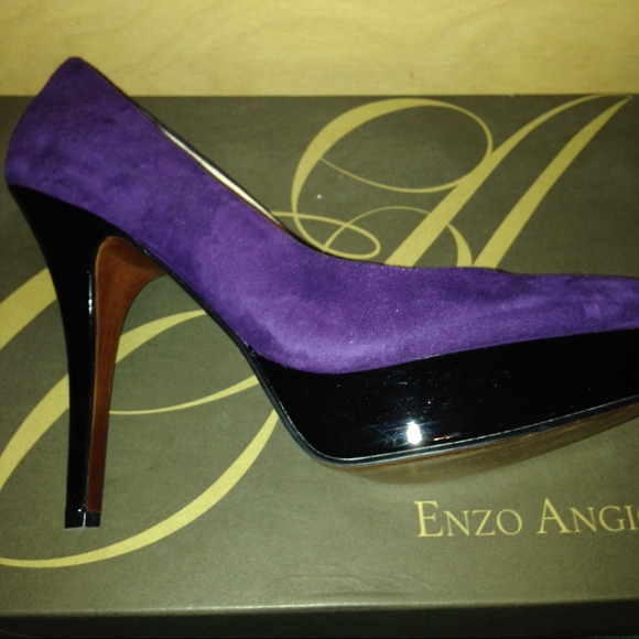 Escarpins Enzo Angiolini En Daim Noir - Taille 6M - Talons Très Hauts - Bon État