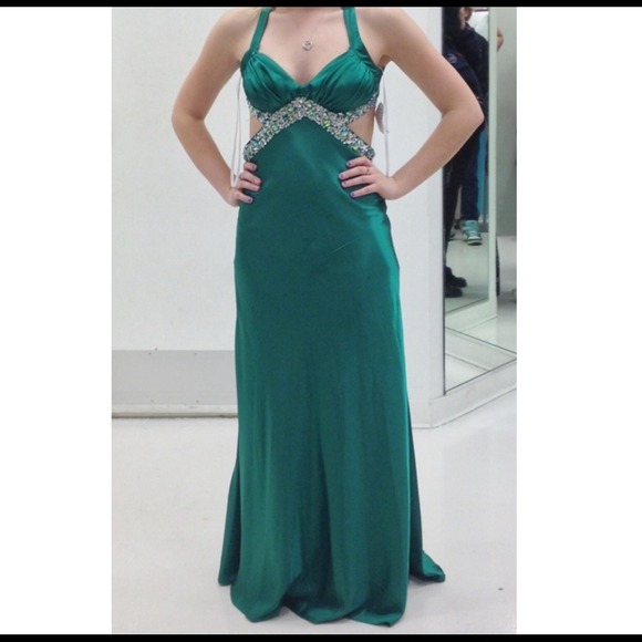 Green cut out prom dress!