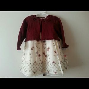 Youngsport Two Piece Burgundy and Cream Dress