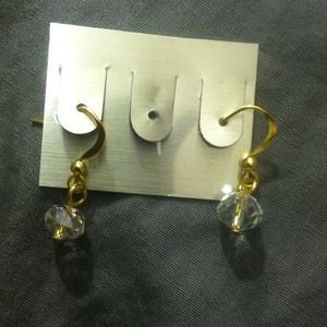 Small gold crystal earrings