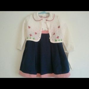 b. t. kids Two Piece Dress With White Sweater