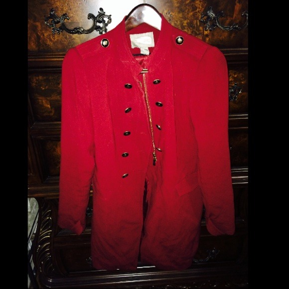 Burgundy Peacoat Jacket