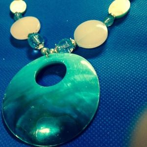 Authentic abalone pendant beaded necklace