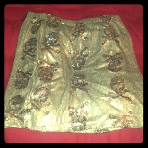 Gold sequin skull skirt