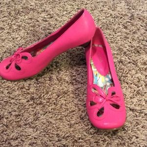 Little heel pink dressy shoes