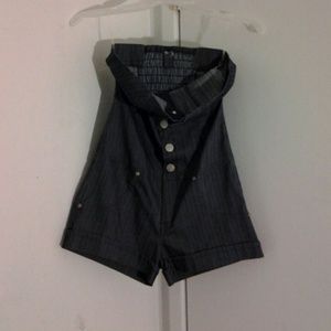Dark jean-like romper (stretchy)