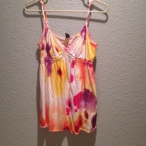 Ink blot/tie dye lucky brand baby doll top