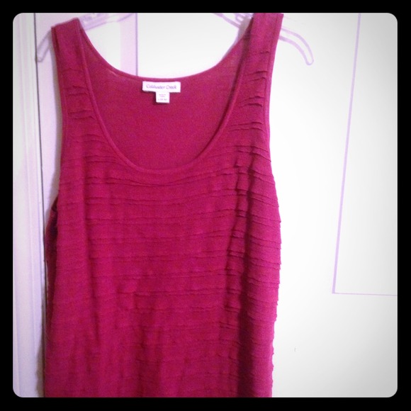 Burgundy textured dressy tank top