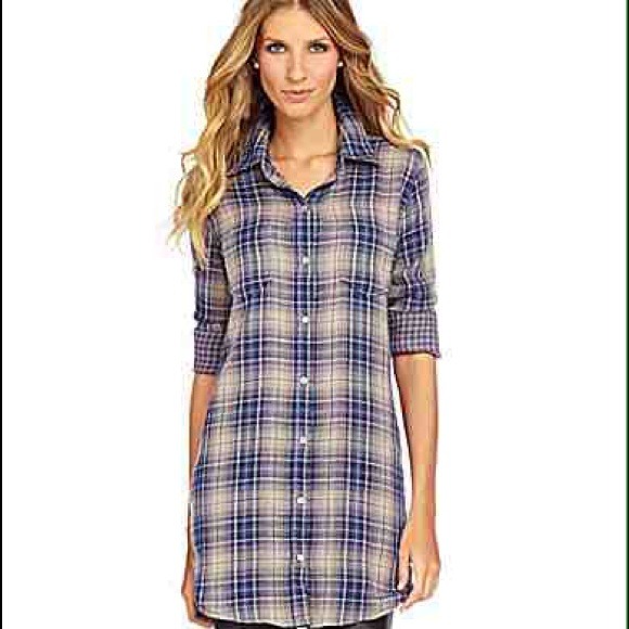 Chelsea & Violet Free People Plaid Tunic Shirt